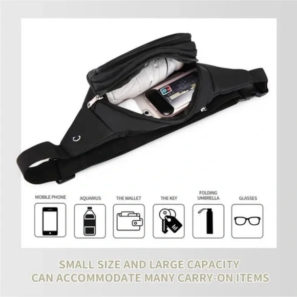 𝅺crossbody Fanny Pack Adjustable Strap Black Pure